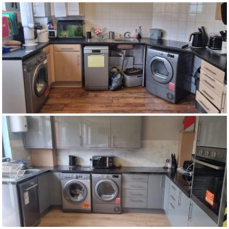 Image of before and after kitchen renovation